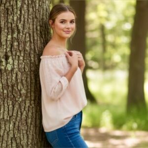 Knox Rose Pink Lace Off Shoulder Blouse Size XXL